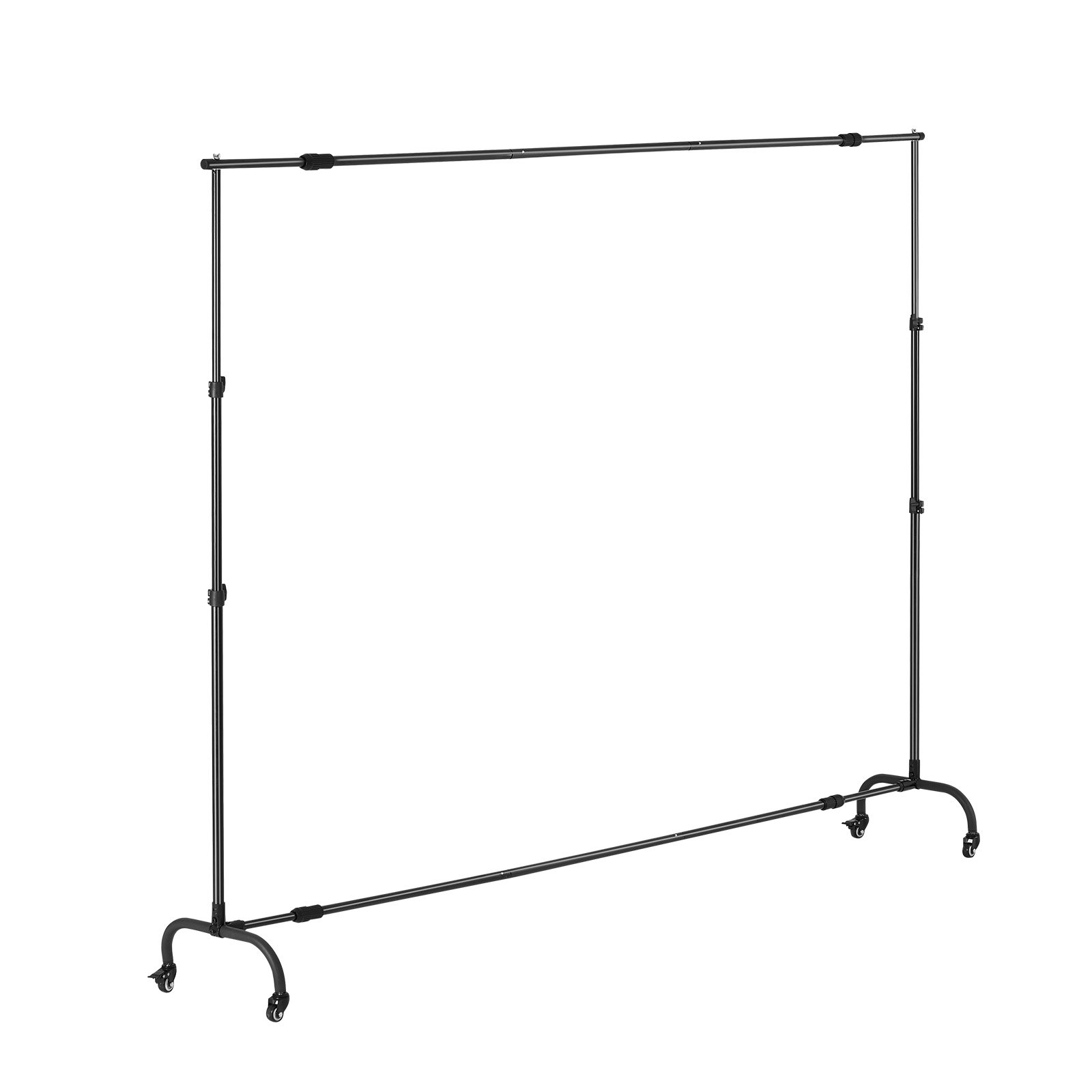 VEVOR Backdrop Stand, 7 x 10 ft Adjustable Photo Backdrop Stand Kit, Portable Background Backdrop Stand with Casters, Heavy Duty Movable Projector Screen Stand, for Wedding, Photo Studio and Party