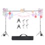 VEVOR Backdrop Stand, 298 x 300 cm Adjustable Photo Backdrop Stand Kit, Portable Background Backdrop Stand with 4 Crossbars, Heavy Duty Projector Screen Stand, for Wedding, Photo Video Studio & Party