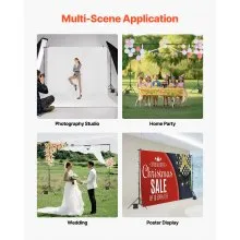 VEVOR Backdrop Stand, 10 x 10 ft Adjustable Photo Backdrop Stand Kit, Portable Background Backdrop Stand with 4 Crossbars, Heavy Duty Projector Screen Stand, for Wedding, Photo Video Studio & Party