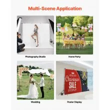 VEVOR Backdrop Stand, 6.5 x 10 ft Adjustable Photo Backdrop Stand Kit, Portable Background Backdrop Stand with 5 Crossbars, Heavy Duty Projector Screen Stand, for Wedding, Photo Video Studio & Party