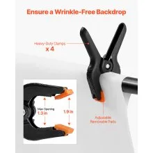 VEVOR Backdrop Stand, 6.5 x 10 ft Adjustable Photo Backdrop Stand Kit, Portable Background Backdrop Stand with 5 Crossbars, Heavy Duty Projector Screen Stand, for Wedding, Photo Video Studio & Party