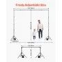 VEVOR Backdrop Stand, 8.5 x 10 ft Adjustable Photo Backdrop Stand Kit, Portable Background Backdrop Stand with 2 Tripods, Heavy Duty Projector Screen Stand, for Wedding, Photo Video Studio & Party