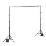 VEVOR Soporte de fondo para fotografía, kit de soporte ajustable de 2,7 x 3 m, soporte portátil con 2 trípodes, soporte resistente para pantalla de proyector, para bodas, estudios de fotografía y vídeo y fiestas.