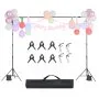 VEVOR Soporte de fondo para fotografía, kit de soporte ajustable de 2,7 x 3 m, soporte portátil con 2 trípodes, soporte resistente para pantalla de proyector, para bodas, estudios de fotografía y vídeo y fiestas.