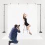VEVOR Soporte de fondo para fotografía, kit de soporte ajustable de 2,7 x 3 m, soporte portátil con 7 barras transversales, soporte resistente para pantalla de proyector, para bodas, estudios de fotografía y vídeo y fiestas.