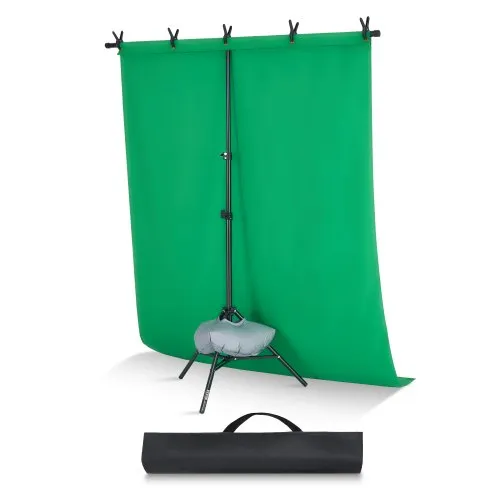 VEVOR Backdrop Stand, 154 x 198 cm Adjustable Photo Backdrop Stand Kit, Portable Background Backdrop Stand with 3 Crossbars, Heavy Duty Projector Screen Stand, for Wedding, Photo Video Studio & Party