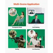 VEVOR Backdrop Stand, 5 x 6.5 ft Adjustable Photo Backdrop Stand Kit, Portable Background Backdrop Stand with 3 Crossbars, Heavy Duty Projector Screen Stand, for Wedding, Photo Video Studio & Party