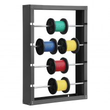 Wire Spool Rack 4 Adjustable Rods Spool Holder Wall Mounted 150 lbs Capacity