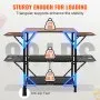 VEVOR Camping Kitchen Table, One-piece Folding Portable Cook Station with A Carrying Bag, Aluminum Camping Table 4 Iron Side Tables & 2 Shelves, Ideal for Outdoor Picnics, BBQs, Camping, RV Traveling