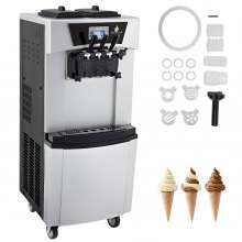 VEVOR 800W Electric Ice Cream Mixer Machine, 110V Ice Cream Blender,  10-Speed Levels Adjustable, Soft Serve Ice Cream Machine w/Splash-Proof  Bezel, Commercial Ice Cream Make, Includes 3 Hand Cups