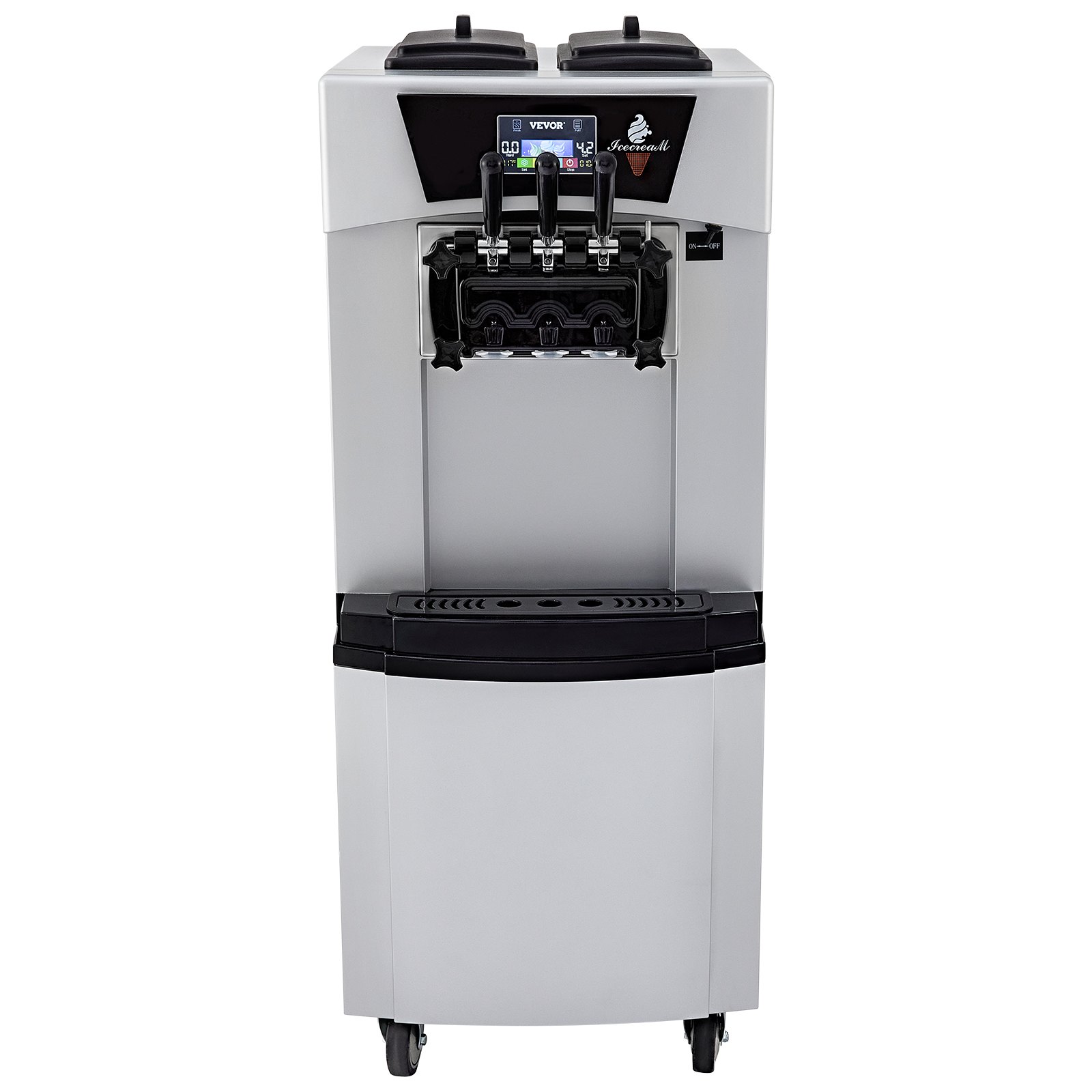 VEVOR Commercial Soft Ice Cream Machine 3 Flavors Soft Serve Maker 20-30 L/H