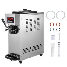VEVOR Commercial Soft Ice Cream Machine, 2200W Serve Yogurt Maker, 3  Flavors Ice Cream Maker, 5.3 to 7.4 Gallons per Hour Auto Clean LCD Panel  for Restaurants Snack Bars, Stainless Steel