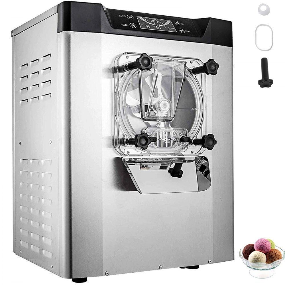VEVOR Máquina de helado comercial 1400W 20/5.3 Gph Máquina para hacer helados de servicio duro con pantalla LED Temporizador de apagado automático Un sabor Perfecto para restaurantes Snack bar Supermercados