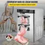 VEVOR Commercial Ice Cream Machine 1400W 20/5.3 Gph Hard Serve Ice Cream Maker with LED Display Screen Auto Shut-Off Timer One Flavors Perfect for Restaurants Snack bar Supermarkets