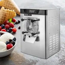 VEVOR Commercial Ice Cream Machine 1400W 20/5.3 Gph Hard Serve Ice Cream Maker with LED Display Screen Auto Shut-Off Timer One Flavors Perfect for Restaurants Snack bar Supermarkets