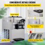 VEVOR Commercial Soft Ice Cream Machine 2200W Countertop Soft Ice Cream Machine 5.3 to 7.4 Gallons per Hour Ice Cream Machine for Restaurants Bars Cafes Bakeries