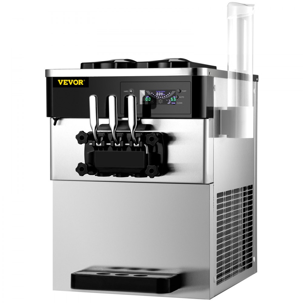 Máquina de sorvete macio de bancada VEVOR 2200 W Máquina de sorvete macio  de bancada laranja 5,3 a 7,4 galões por hora Máquina de sorvete para  restaurantes, bares, cafés, padarias