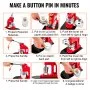 VEVOR button maker machine tutorial showing step-by-step instructions for making button pins.