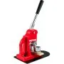 red VEVOR button maker machine with lever handle on black base.