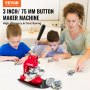 VEVOR Button Maker Machine, 75 mm (3 tum) Badge Punch Press Kit, Barn DIY-presenter Pin Maker, Tillbehör för knapptillverkning med 500 st knappdelar & cirkelskärare och magisk bok