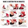 VEVOR Button Maker Machine, 75 mm (3 tommer) Badge Punch Press Kit, Børne DIY Gaver Pin Maker, Button Making Supplies med 500 stk knap dele & Circle Cutter & Magic Book
