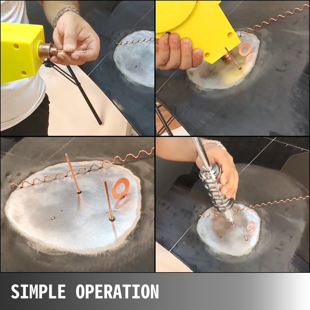 VEVOR Stud Welder 1600A Spot Welding Machine 400V Dent Puller Kit Welding Wire Stud Car Body Panel Reqairs (1600A)