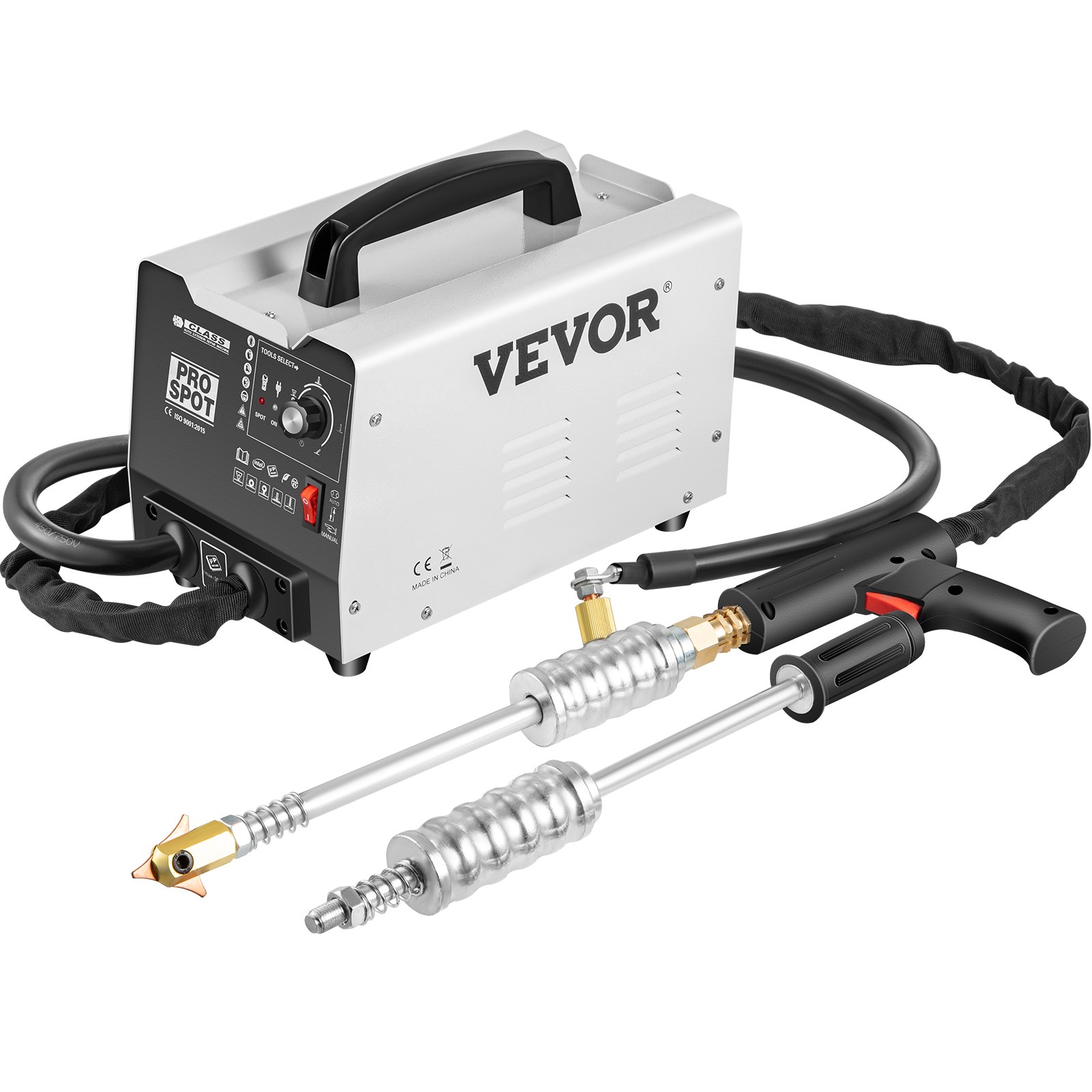 VEVOR dent puller with prospot controls, black handle, and two pulling rods.