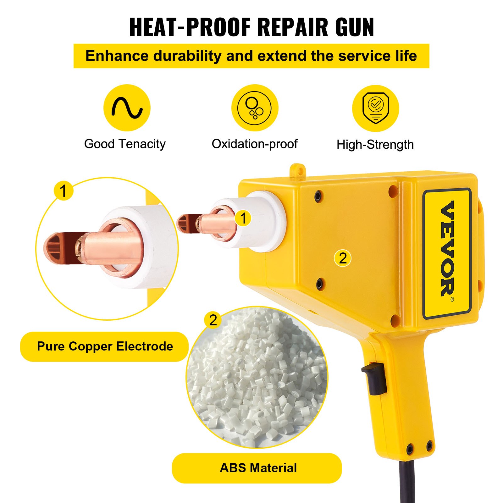 VEVOR Stud Welder Kit, 4550 Stud Welder Dent Repair Kit, 800 VA Spot Welder Stud, 110V Welder Stud Kit, Stud Gun Dent Puller Kit with Complete Accessories, Dent Welder Repair for Auto Body Repairing