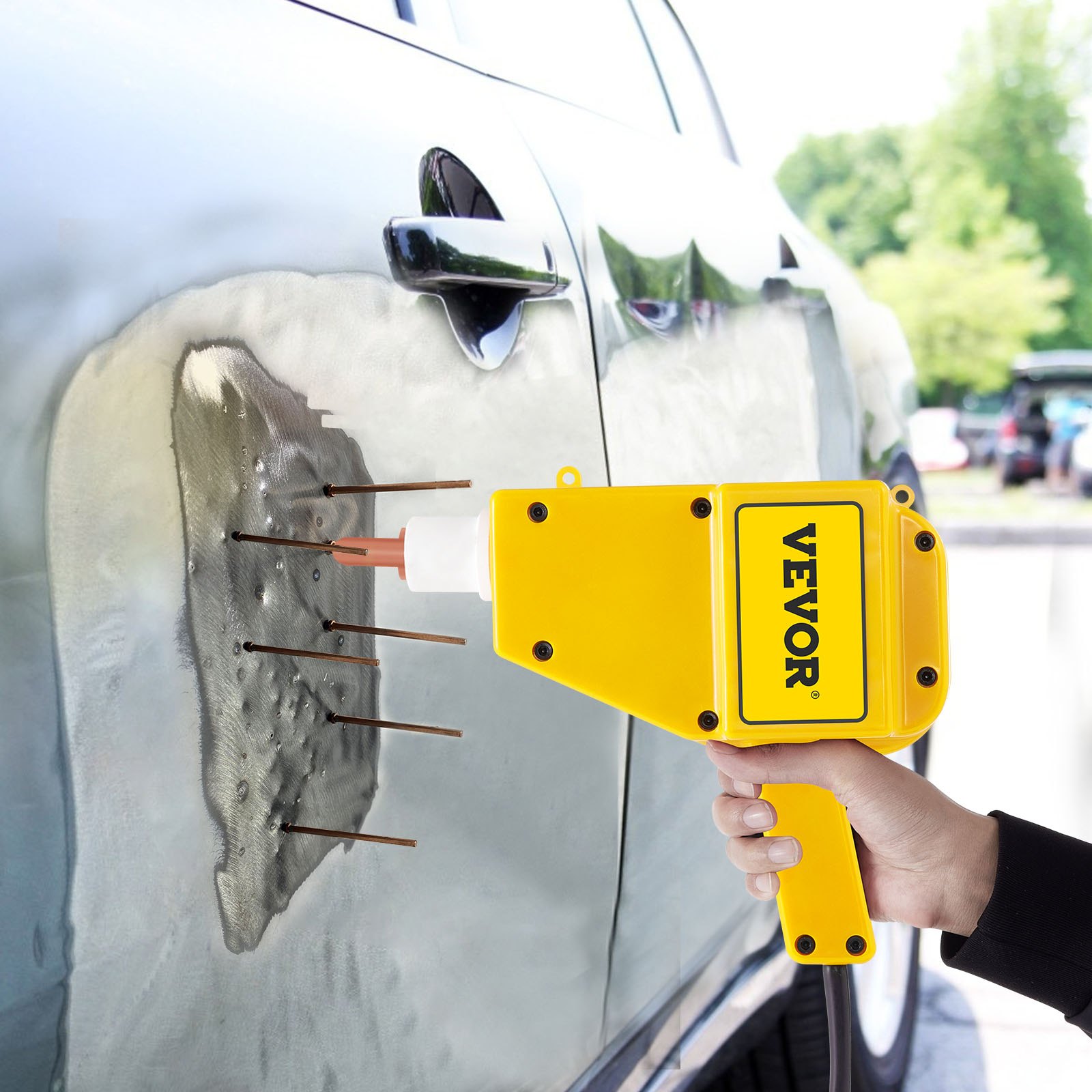 VEVOR Stud Welder Kit, 4550 Stud Welder Dent Repair Kit, 800 VA Spot Welder Stud, 110V Welder Stud Kit, Stud Gun Dent Puller Kit with Complete Accessories, Dent Welder Repair for Auto Body Repairing
