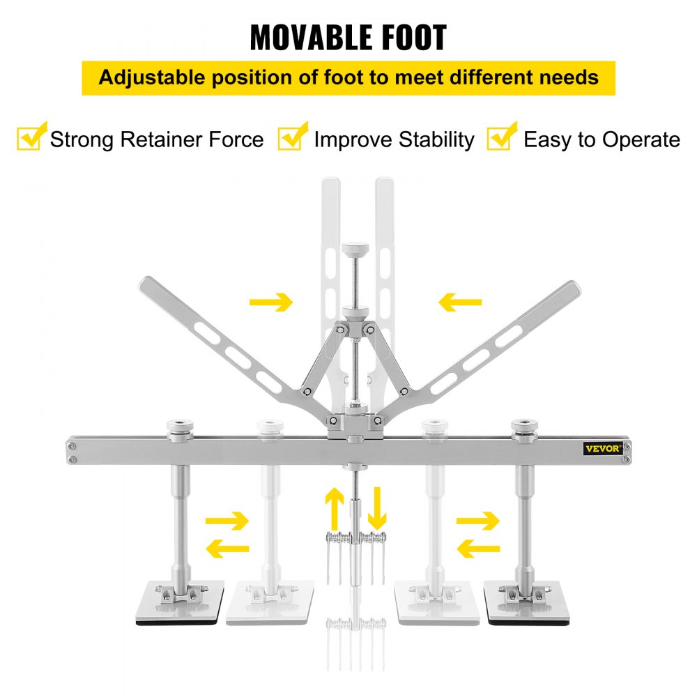 VEVOR dent pull lever bar kit with movable foot, strong retainer, and improved stability.