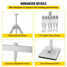 Dent Pull Lever Bar Kit Dent Puller 75 CM(30Inch) 6 Claw Hook for Aluminum and Steel Dent Pulling