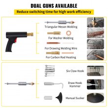 VEVOR Stud Welder Dent Repair Kit, 3 KW 220 V Spot Welder Dent Puller with 2 Welding Guns, 7 Modes Spot Welding Machine for Car Body Dent Repair, with Time Regulation Function