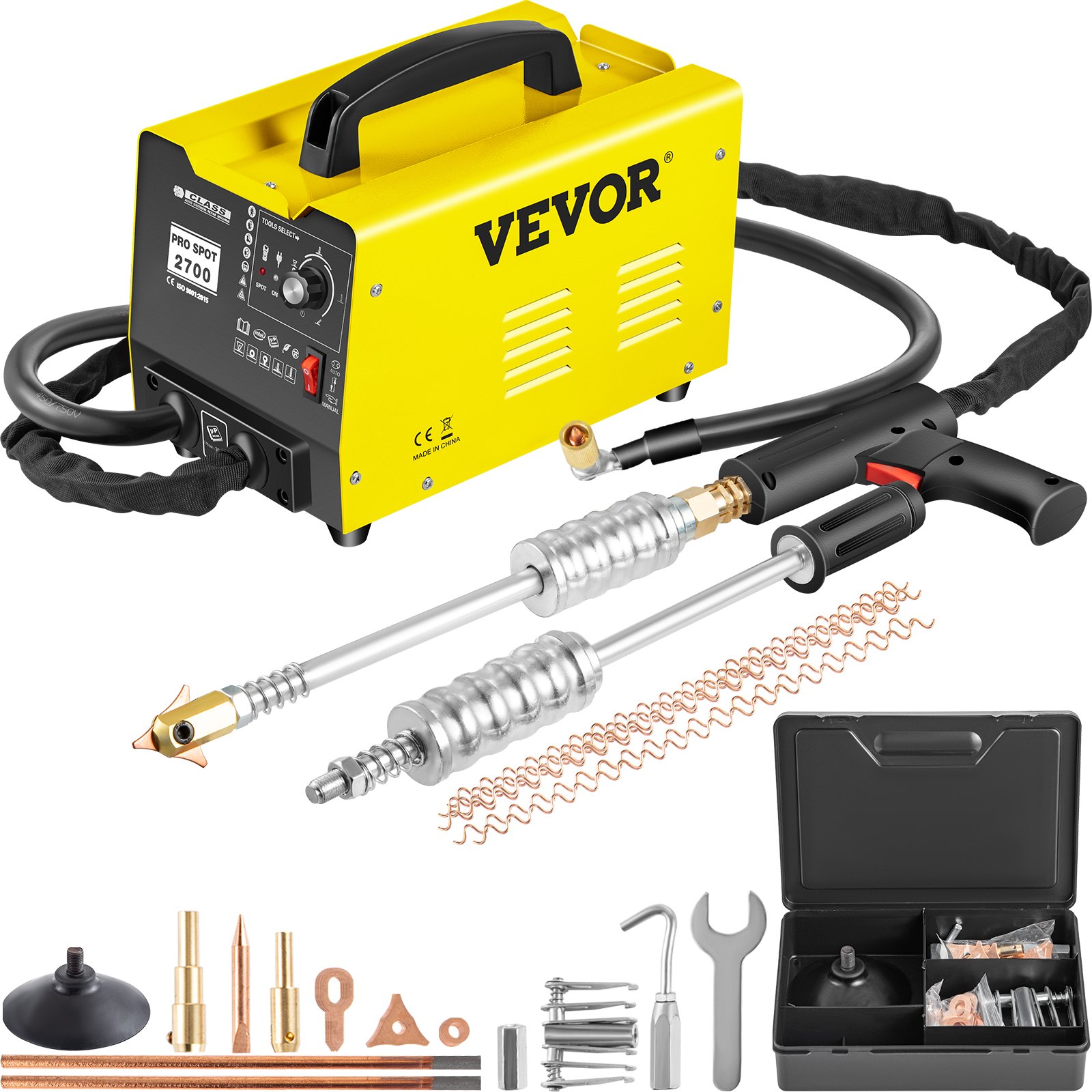 VEVOR Spot Dent Puller Dent Puller Machine 2KW Dent Puller Welder 5 Modes Yellow