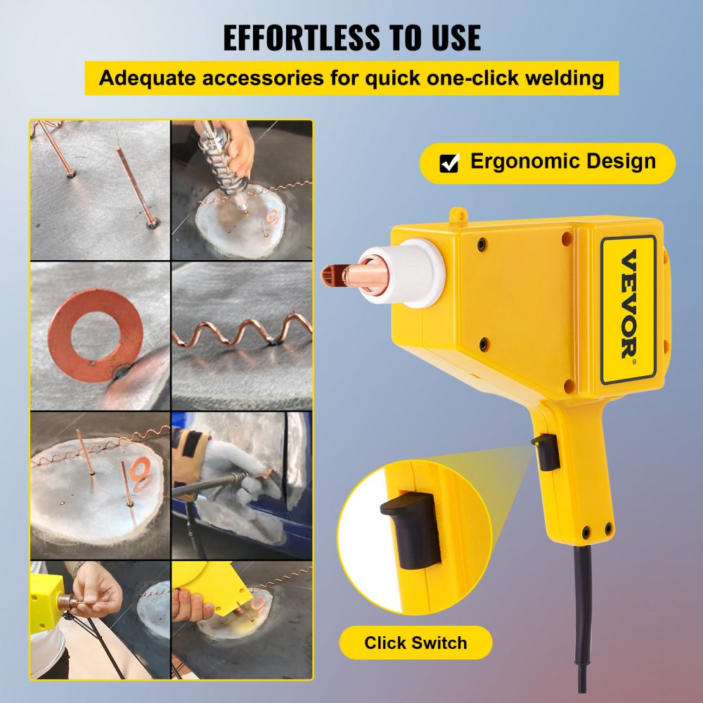 VEVOR Stud Welder Kit, 1600A Stud Welder Dent Repair Kit, 800VA Spot Welder Stud, Welder Stud Kit with Complete Accessories, Dent Welder Repair for Auto Body Repairing