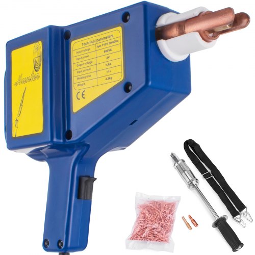 VEVOR Stud Welder Kit JO1050 Stud Welder Dent Repair Kit 800 VA Spot Welder Kit Blue 110V for Auto Body Repair