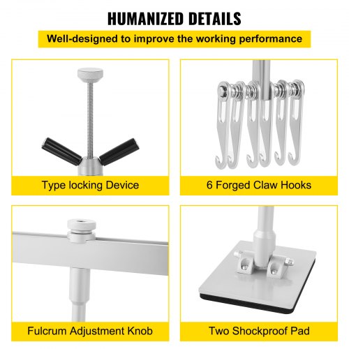 VEVOR Dent Pull Lever Bar Kit Fit for Both Aluminum and Steel Dent Pulling (33INCH/850MM)