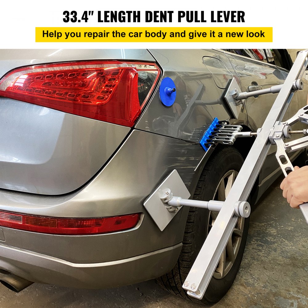 VEVOR VEVOR Car Dent Puller Kit 85CM Dent Pull Lever 6 Claw Hook +  Accessories Paintless Dent Removal Kit Dent Remover Kit for Auto Body Repair  Door Dings and Hail Damage
