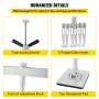 VEVOR dent pull lever bar kit with locking device, forged claw hooks, adjustment knob, shockproof pad