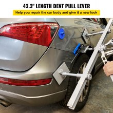 Dent Pull Lever Bar Kit Dent Puller 110CM(43Inch) 6 Claw Hook for Aluminum and Steel Dent Pulling