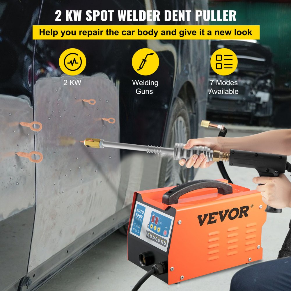 VEVOR Dent Puller Machine 2.2KVA Spot Puller Dent Puller 3800A Dent Puller Welder 220V Car Dent Remover Spot Welder Dent Puller Induction Welding Car Dent Puller