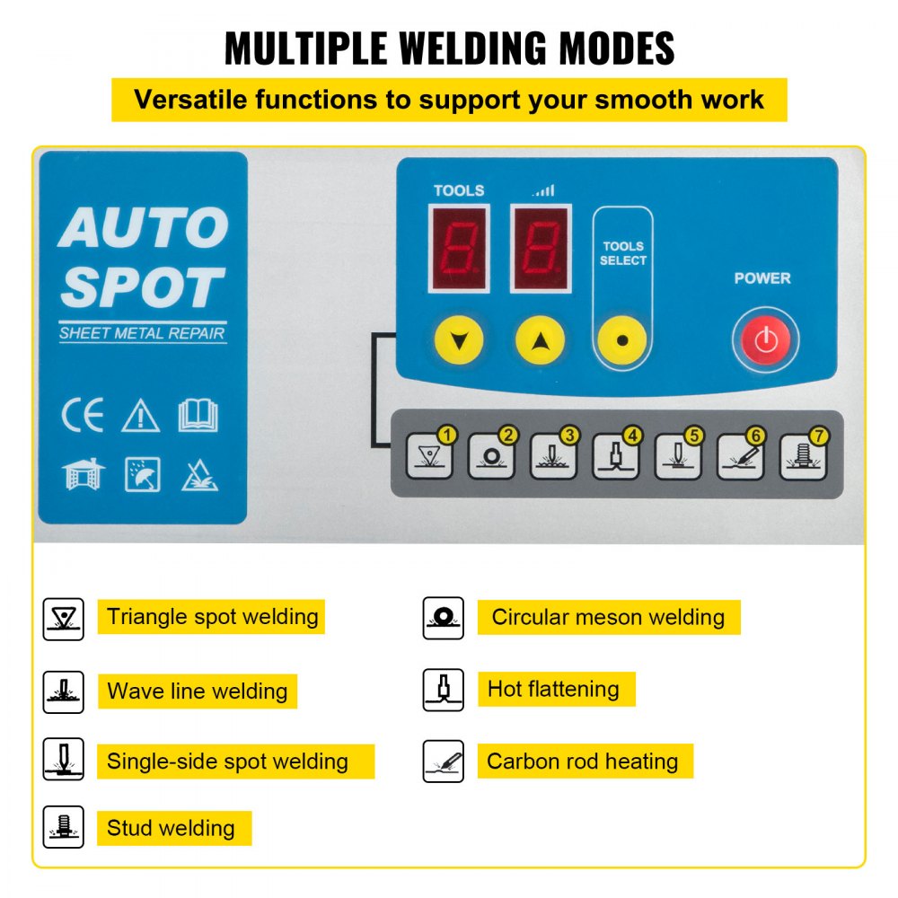 VEVOR Dent Puller Machine 2.2KVA Spot Puller Dent Puller 3800A Dent Puller Welder 220V Car Dent Remover Spot Welder Dent Puller Induction Welding Car Dent Puller