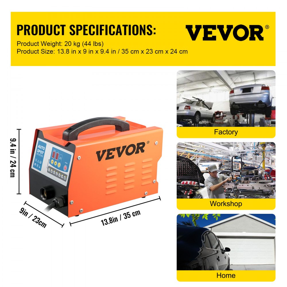 VEVOR Dent Puller Machine 2.2KVA Spot Puller Dent Puller 3800A Dent Puller Welder 220V Car Dent Remover Spot Welder Dent Puller Induction Welding Car Dent Puller