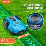 VEVOR Robotic Lawn Mower for 500 qm Lawn 20V 4Ah APP Control Blue