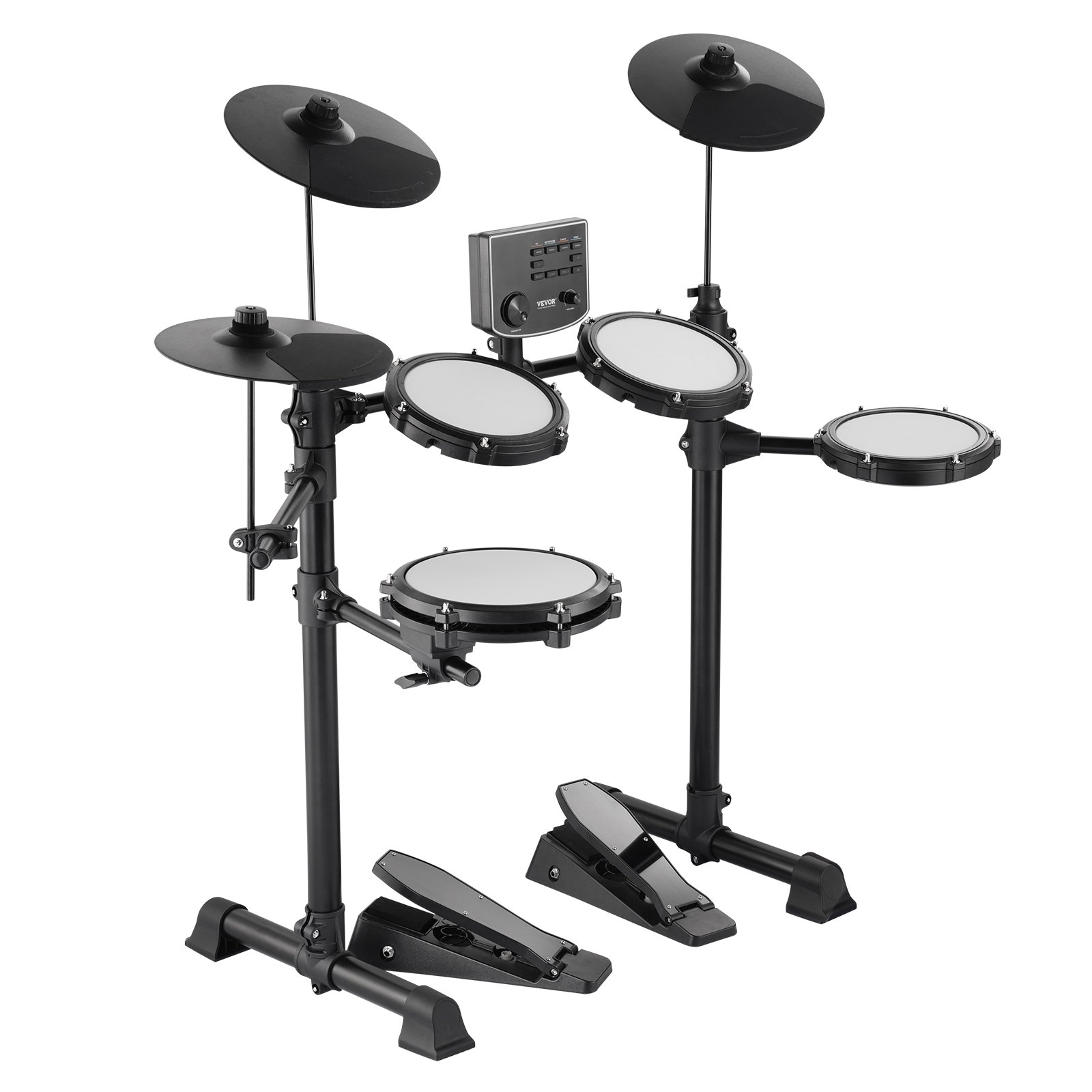 Set de tobe electrice VEVOR, 15 seturi de tobe și 150 de sunete, suport USB MIDI, set de tobe electrice cu plasă silențioasă de 8 inch cu cinele de 10 inch, bețe de tobă și căști, pentru începători și adulți