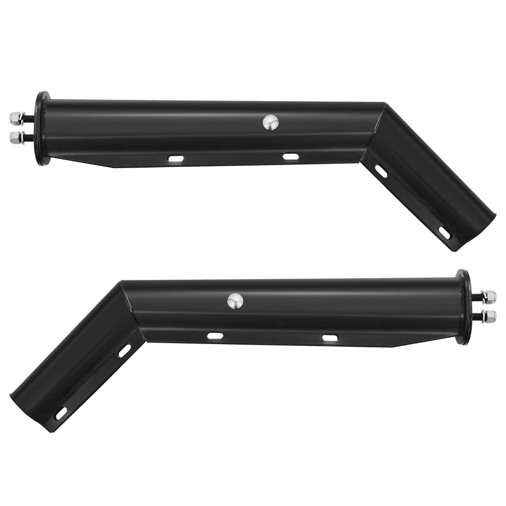 VEVOR Angled Spring Loaded Mud Flap Hangers, 1-1/8" (28.6mm) Bolt Spacing Mudflap Hangers for Semi Trucks, 1 Pair Heavy Duty Semi Truck Mud Flap Hanger Set with Reflective Strips, Black