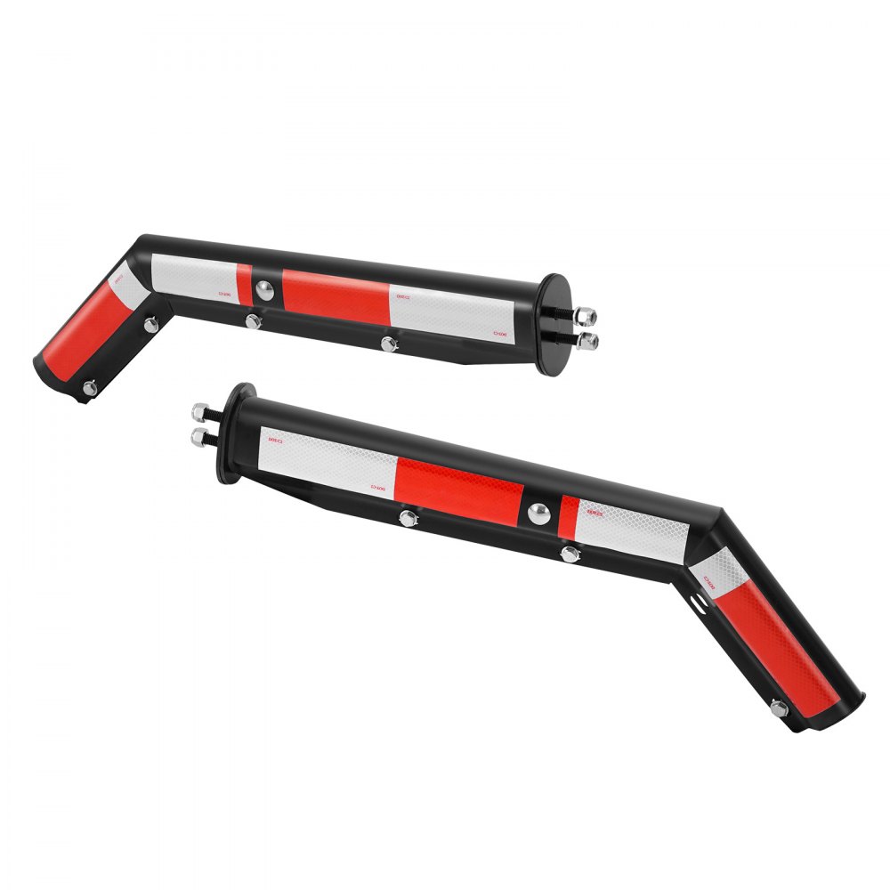 VEVOR Angled Spring Loaded Mud Flap Hangers, 1-1/8" (28.6mm) Bolt Spacing Mudflap Hangers for Semi Trucks, 1 Pair Heavy Duty Semi Truck Mud Flap Hanger Set with Reflective Strips, Black