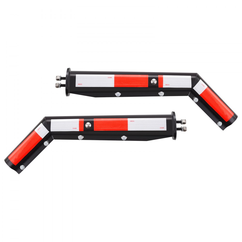 VEVOR Angled Spring Loaded Mud Flap Hangers, 1-1/8" (28.6mm) Bolt Spacing Mudflap Hangers for Semi Trucks, 1 Pair Heavy Duty Semi Truck Mud Flap Hanger Set with Reflective Strips, Black