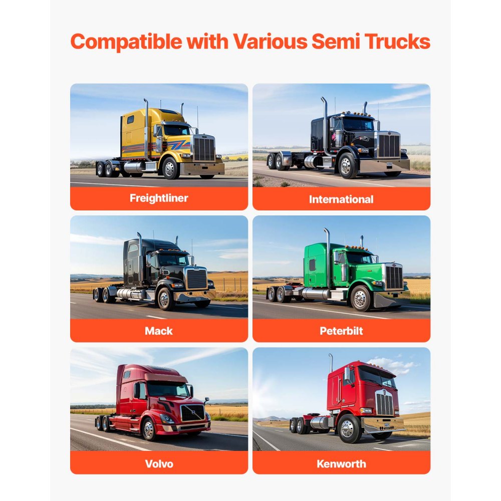 VEVOR Chrome Straight Spring Loaded Mud Flap Hangers, 1-1/8" (28.6mm) Bolt Spacing Mudflap Hangers for Semi Trucks, 1 Pair Heavy Duty Semi Truck Mud Flap Hanger Set with Reflective Strips, Silver