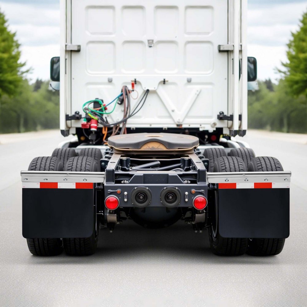 VEVOR Chrome Straight Spring Loaded Mud Flap Hangers, 1-1/8" (28.6mm) Bolt Spacing Mudflap Hangers for Semi Trucks, 1 Pair Heavy Duty Semi Truck Mud Flap Hanger Set with Reflective Strips, Silver