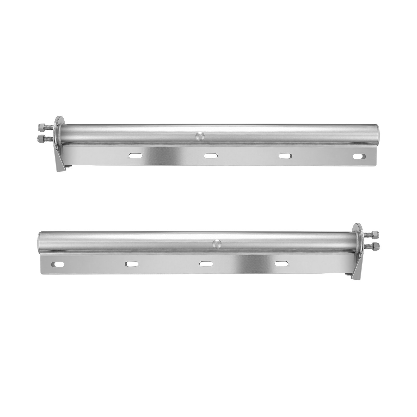 VEVOR Chrome Straight Spring Loaded Mud Flap Hangers, 1-1/8" (28.6mm) Bolt Spacing Mudflap Hangers for Semi Trucks, 1 Pair Heavy Duty Semi Truck Mud Flap Hanger Set with Reflective Strips, Silver
